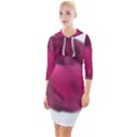 Fun Fuschia Quarter Sleeve Hood Bodycon Dress View1