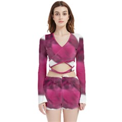 Fun Fuschia Velvet Wrap Crop Top