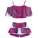 Fun Fuschia Kids  Off Shoulder Skirt Bikini View2