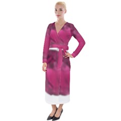 Fun Fuschia Velvet Maxi Wrap Dress by Janetaudreywilson