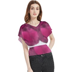 Fun Fuschia Butterfly Chiffon Blouse