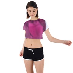 Fun Fuschia Tie Back Short Sleeve Crop Tee