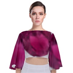 Fun Fuschia Tie Back Butterfly Sleeve Chiffon Top by Janetaudreywilson