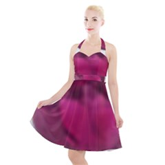 Fun Fuschia Halter Party Swing Dress  by Janetaudreywilson