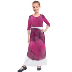 Fun Fuschia Kids  Quarter Sleeve Maxi Dress by Janetaudreywilson