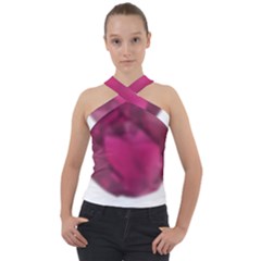 Fun Fuschia Cross Neck Velour Top by Janetaudreywilson