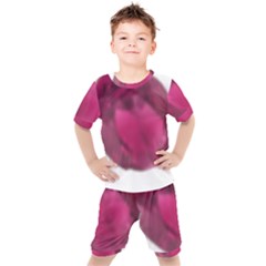 Fun Fuschia Kids  Tee And Shorts Set by Janetaudreywilson