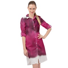 Fun Fuschia Long Sleeve Mini Shirt Dress