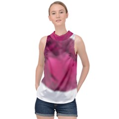 Fun Fuschia High Neck Satin Top by Janetaudreywilson