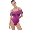 Fun Fuschia Frill Detail One Piece Swimsuit View1