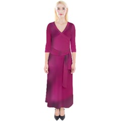 Fun Fuschia Quarter Sleeve Wrap Maxi Dress by Janetaudreywilson