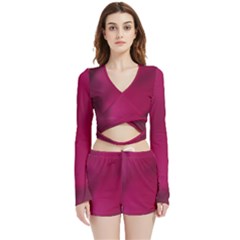 Fun Fuschia Velvet Wrap Crop Top