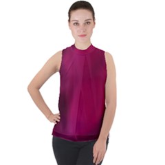 Fun Fuschia Mock Neck Chiffon Sleeveless Top by Janetaudreywilson