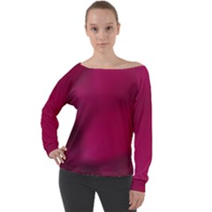 Fun Fuschia Off Shoulder Long Sleeve Velour Top