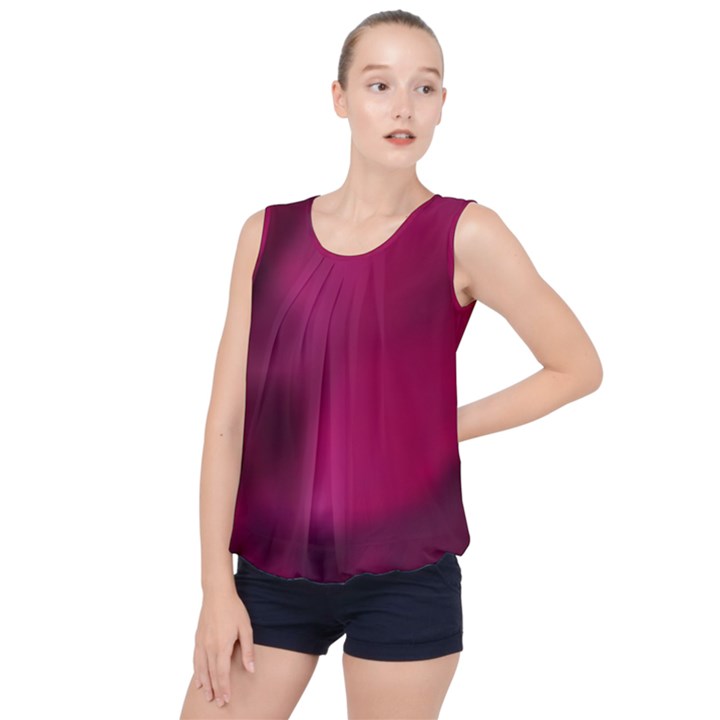 Fun Fuschia Bubble Hem Chiffon Tank Top