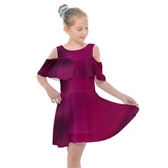 Fun Fuschia Kids  Shoulder Cutout Chiffon Dress