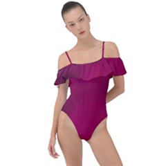 Fun Fuschia Frill Detail One Piece Swimsuit by Janetaudreywilson