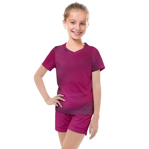 Fun Fuschia Kids  Mesh Tee And Shorts Set by Janetaudreywilson