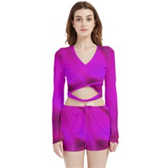 Fun Fuschia Velvet Wrap Crop Top