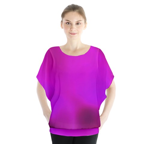 Fun Fuschia Batwing Chiffon Blouse by Janetaudreywilson