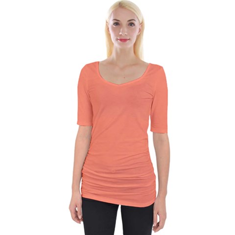 Appreciating Apricot Wide Neckline Tee by Janetaudreywilson