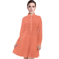 Appreciating Apricot Long Sleeve Chiffon Shirt Dress by Janetaudreywilson