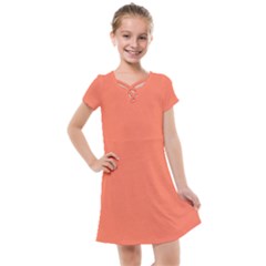 Appreciating Apricot Kids  Cross Web Dress by Janetaudreywilson