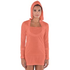 Appreciating Apricot Long Sleeve Hooded T-shirt by Janetaudreywilson