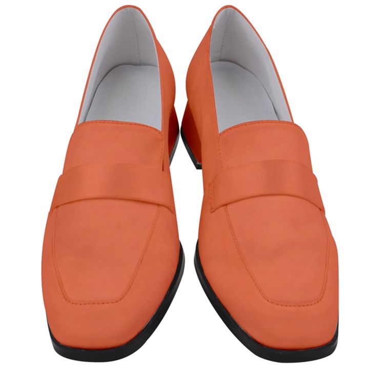 Appreciating Apricot Women s Chunky Heel Loafers