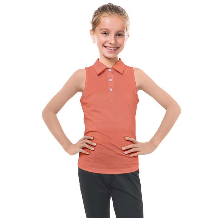 Appreciating Apricot Kids  Sleeveless Polo Tee