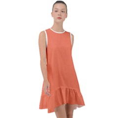 Appreciating Apricot Frill Swing Dress by Janetaudreywilson