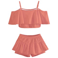 Appreciating Apricot Kids  Off Shoulder Skirt Bikini by Janetaudreywilson