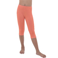 Appreciating Apricot Kids  Lightweight Velour Capri Leggings  by Janetaudreywilson