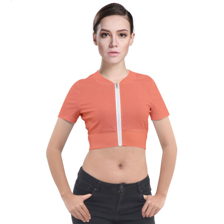 Appreciating Apricot Short Sleeve Cropped Jacket