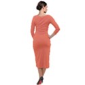 Appreciating Apricot Quarter Sleeve Midi Velour Bodycon Dress View2