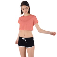 Appreciating Apricot Tie Back Short Sleeve Crop Tee