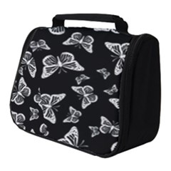 Black And White Butterfly Pattern Full Print Travel Pouch (small) by SpinnyChairDesigns