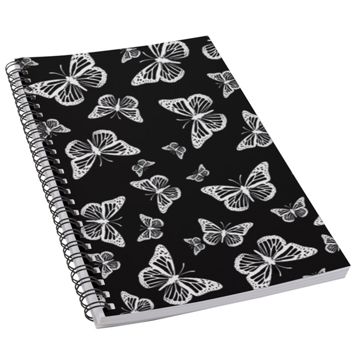 Black and White Butterfly Pattern 5.5  x 8.5  Notebook