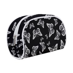 Black And White Butterfly Pattern Makeup Case (small) by SpinnyChairDesigns