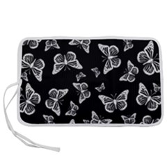 Black And White Butterfly Pattern Pen Storage Case (s)