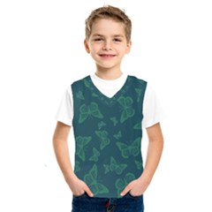 Midnight Green Butterflies Pattern Kids  Sportswear by SpinnyChairDesigns