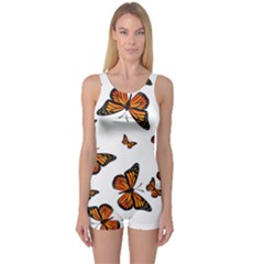 Monarch Butterflies One Piece Boyleg Swimsuit by SpinnyChairDesigns