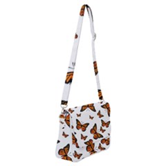 Monarch Butterflies Shoulder Bag With Back Zipper by SpinnyChairDesigns