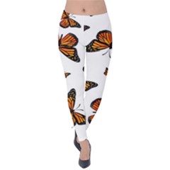 Monarch Butterflies Velvet Leggings by SpinnyChairDesigns