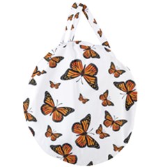 Monarch Butterflies Giant Round Zipper Tote by SpinnyChairDesigns