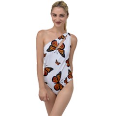 Monarch Butterflies To One Side Swimsuit by SpinnyChairDesigns