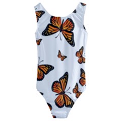 Monarch Butterflies Kids  Cut-out Back One Piece Swimsuit by SpinnyChairDesigns