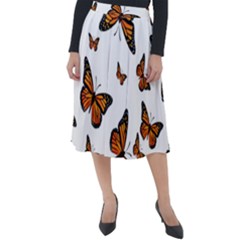 Monarch Butterflies Classic Velour Midi Skirt  by SpinnyChairDesigns