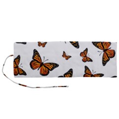 Monarch Butterflies Roll Up Canvas Pencil Holder (m) by SpinnyChairDesigns