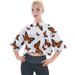 Monarch Butterflies Mock Neck Tee